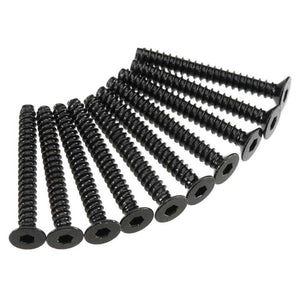 Hex Socket Tap Flat Head M3x25mm, Black (10)