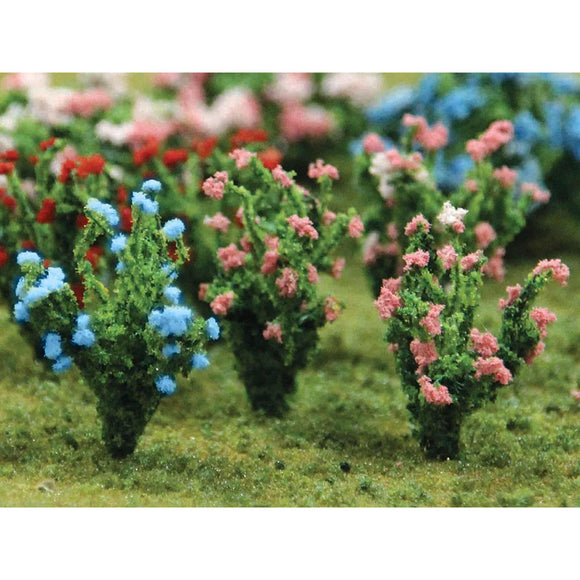 HO Flowering Bushes Pink & Blue - 1