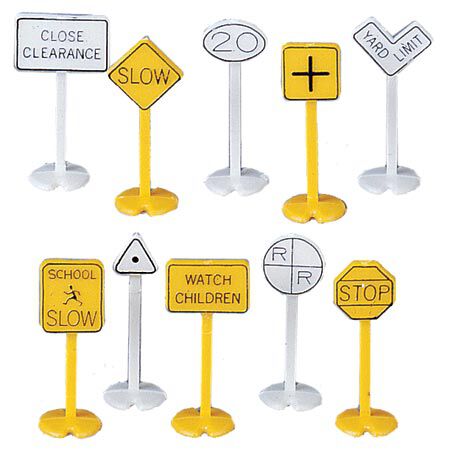 HO Railroad & Street Signs (24)