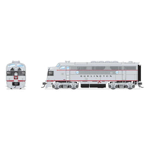 HO EMD F3A Locomotive, CBQ 9960C, Aluminum Black Stripes with Paragon4