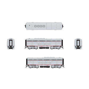 HO EMD F3B Locomotive, CBQ 9961B, Aluminum Black Stripes with Paragon4