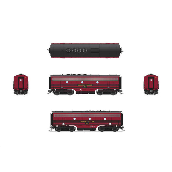 HO EMD F3B Locomotive, LV 513 Cornell Red Black Stripes with Paragon4