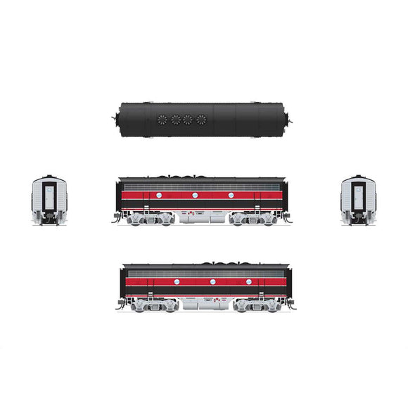 HO EMD F7 Locomotive A/B Set, CRIP 103 / 105B, Red & Black Aluminum with Paragon4