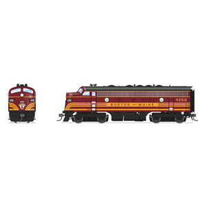 HO EMD F7A Locomotive, B&M 4266, Maroon & Imitation Gold with Paragon4