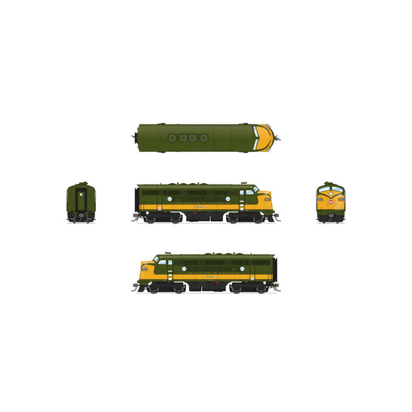 HO EMD F3A Locomotive, CN 9003, Olive Green & Imitation Gold