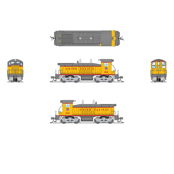 EMD SW7 Switcher, UP 1816, Yellow & Gray, Paragon4 Sound/DC/DCC, N
