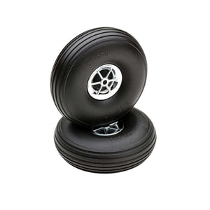 Treaded Chrome Wheels, 3-1/4" Diameter (2)