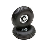 Treaded Chrome Wheels, 3-1/4" Diameter (2)