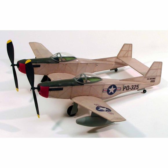 F-28 Twin Mustang Rubber Powered 17-1/2″ Airplane Kit