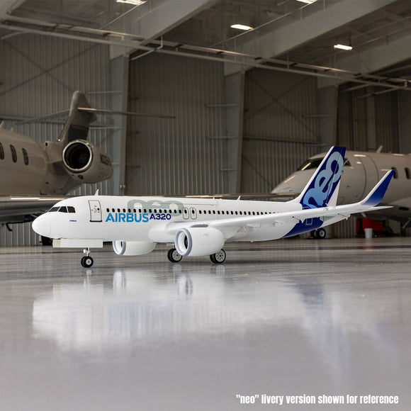 Airbus A320neo 1.5m Airliner Twin 64mm EDF BNF Basic with AS3X+ and SAFE Select (White)