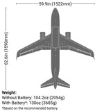 Airbus A320neo 1.5m Airliner Twin 64mm EDF BNF Basic with AS3X+ and SAFE Select (White)