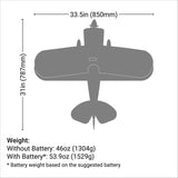 Pitts S-1S BNF Basic with AS3X and SAFE Select, 850mm