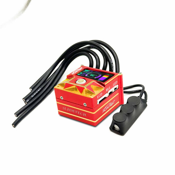 SlideTech Drift Sensored Electronic Speed Control with OLED Screen, Crimson Gold
