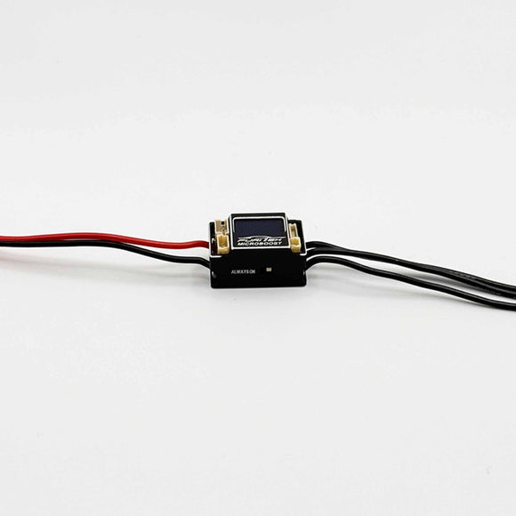 MICROBOOST 2S LiPo 25A/50A Brushless ESC for 1/24 & 1/28 Drift/Race Cars - Sensored/Sensorless, Black Color with LCD Display, Solderable and Wire Replaceable