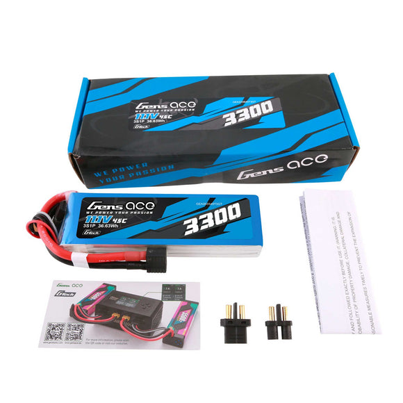 11.1V 3300mAh 3S 45C G-Tech Smart LiPo Battery: EC3/ Deans