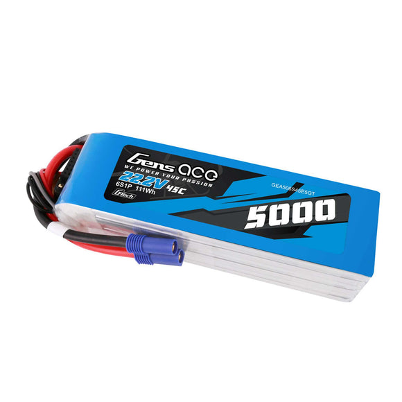 22.2V 5000mAh 6S 45C G-Tech Smart Lipo Battery: EC5