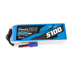22.2V 5100mAh 6S 80C G-Tech Smart LiPo Battery: EC5