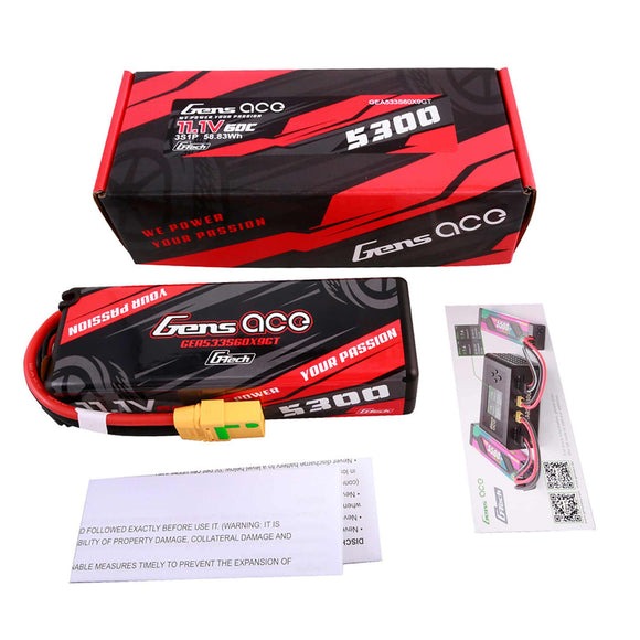 11.1V 5300mAh 3S 60C G-Tech Smart Lipo Battery: XT90s