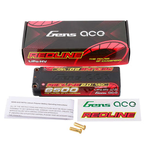 7.6V 6500mAh 2S 140C LCG LiHV 5.0mm bullet redline 2.0