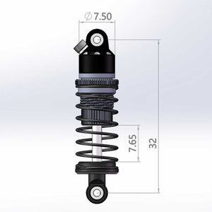 Hot Racing Front 32mm Aluminum Threaded Shocks (2), 1/24 Losi Micro-B