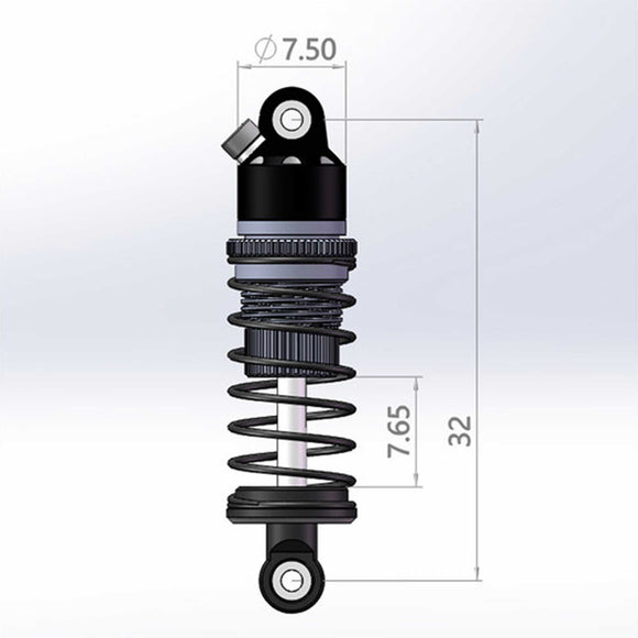 Hot Racing Front 32mm Aluminum Threaded Shocks (2), 1/24 Losi Micro-B