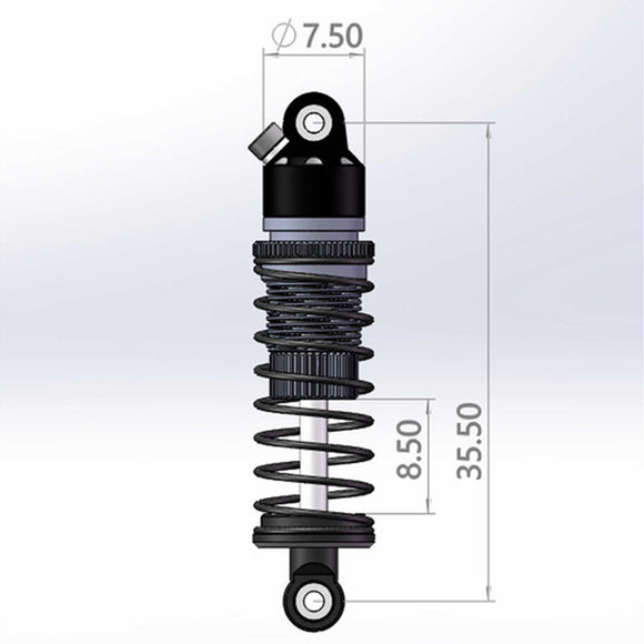 Hot Racing Rear 35.5mm Aluminum Threaded Shocks (2), 1/24 Losi Micro-B