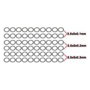 3.5x5mm Steel Shims 0.1x20 0.2x20 0.3x20 (60)
