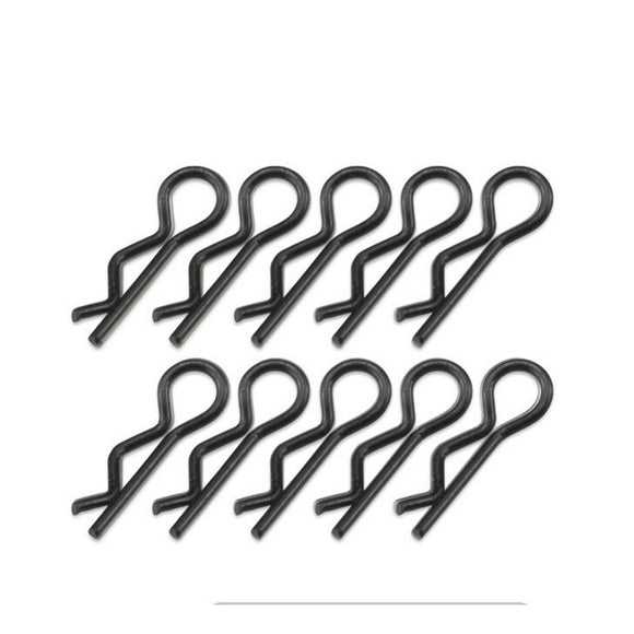 Compact Angled Body Clips, Black (10)
