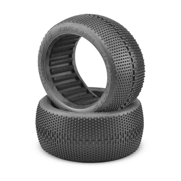 1/8 Triple Dees 4.0” Truggy Tires and Inserts, Aqua A2 Compound (2)