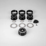 Ultra - 2.0" 12 Spoke Crawler Wheel, Black w/ Silver Chamfer