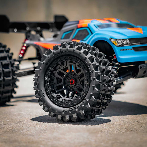 1/8 Magma Pre-Mounted Monster Truck Tires, Medium Compound, Shuttle Wheels (2)