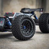 1/8 Choppers Pre-Mounted Monster Truck Tires, Medium Compound, Shuttle Wheels (2)