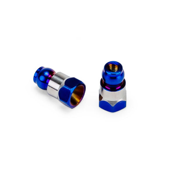 Fin titanium rear stand-off, (burnt blue) - 10mm