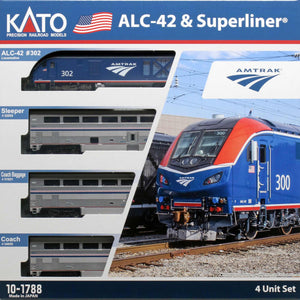 N Amtrak ALC-42 Locomotive & Superliner Phase VI 4-unit Set