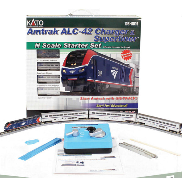 N ALC-42 Charger Locomotive, Superliner Amtrak Starter Set