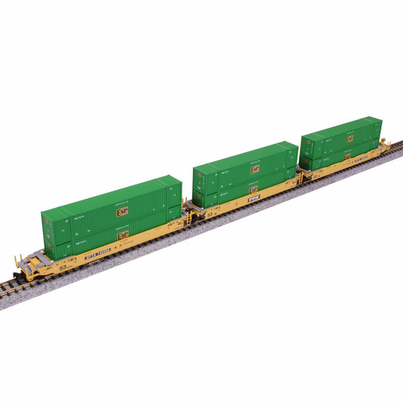 N MAXI-IV BNSF Old Logo 3-Car with EMP Containers (Green)