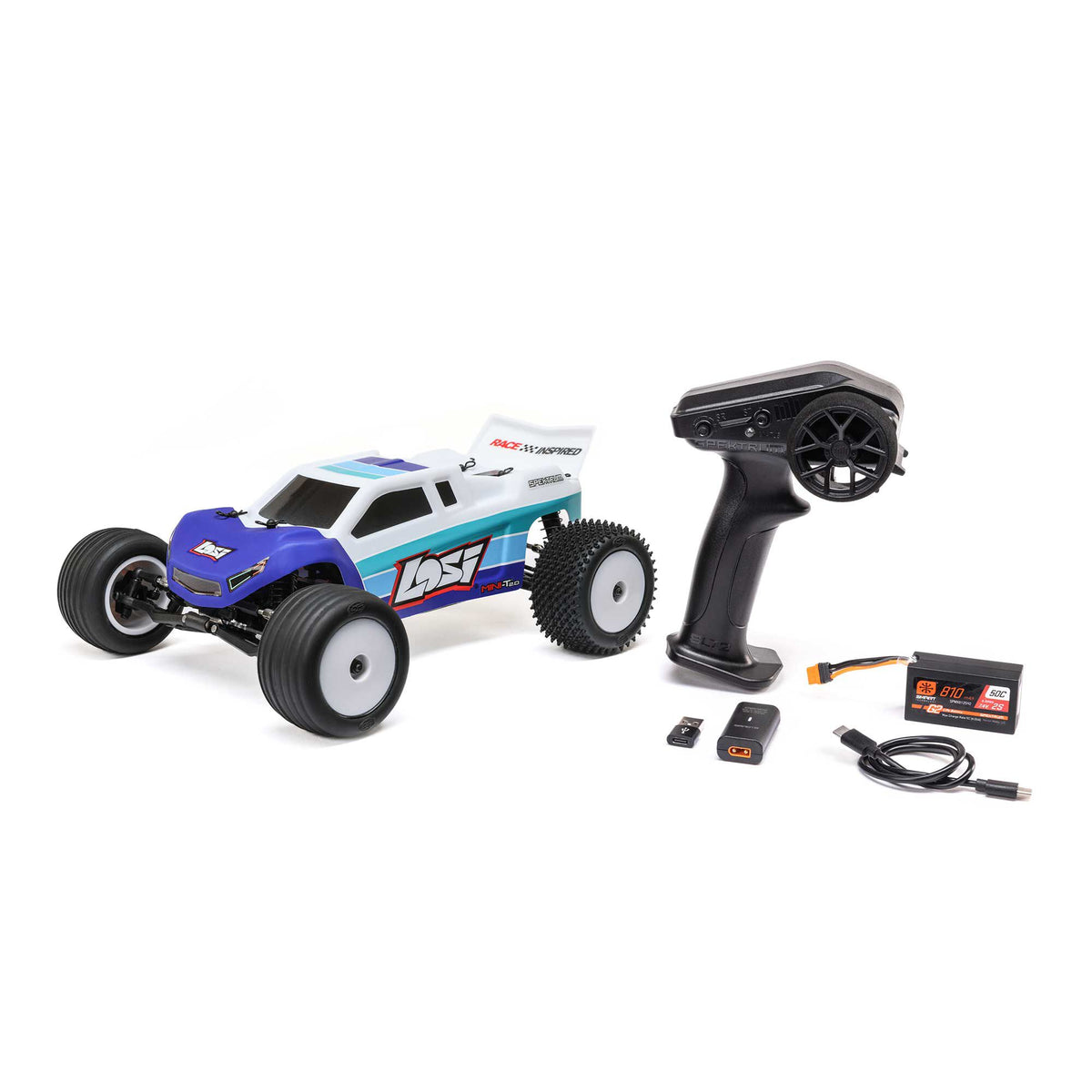 Losi 1/18 Mini-T 2.0 2S 2WD RTR Brushless Stadium Truck (Battery & Charger included) Blue