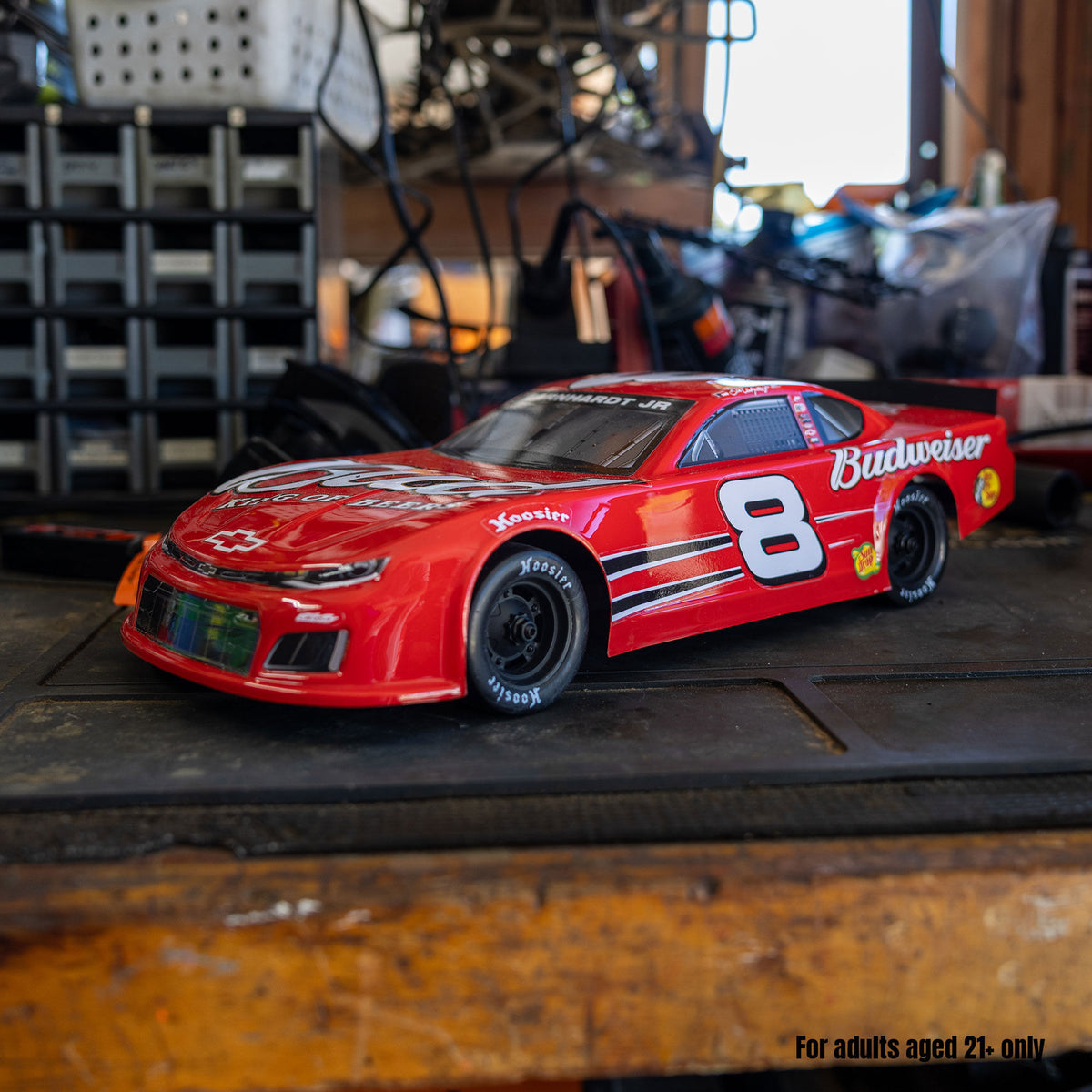 Losi 1/12 Asphalt Late Model RC Race Car Dale Earnhardt Jr. No. 8 2025 Budweiser Chevrolet ZL1 2S AWD On-Road (Battery & Charger Included), Red