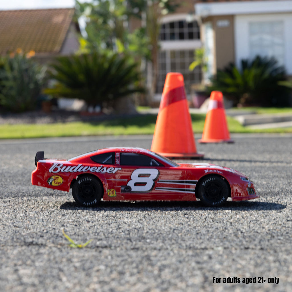 Losi 1/12 Asphalt Late Model RC Race Car Dale Earnhardt Jr. No. 8 2025 Budweiser Chevrolet ZL1 2S AWD On-Road (Battery & Charger Included), Red