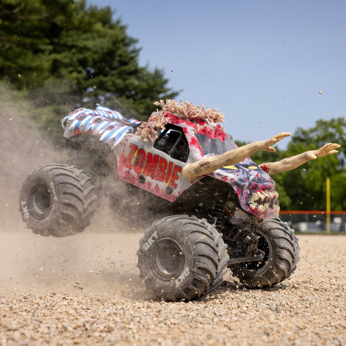 Losi 1/18 Mini LMT Zombie 2S 4X4 RTR Brushed Monster Truck (Battery & Charger Included), Red