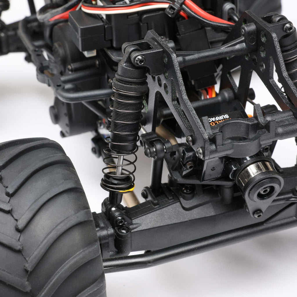 Losi 1/18 Mini LMT Zombie 2S 4X4 RTR Brushed Monster Truck (Battery & Charger Included), Red