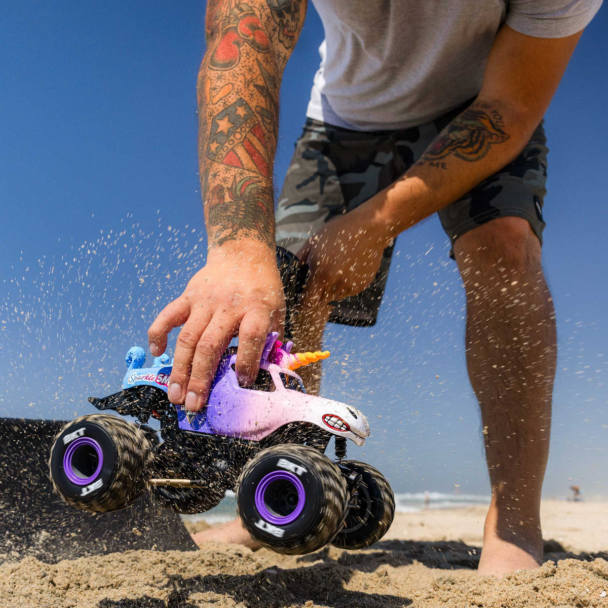 1/18 Mini LMT Sparkle Smash 2S 4X4 RTR Brushed Monster Truck (Battery & Charger Included)