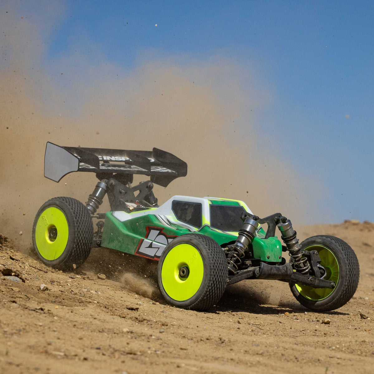 Losi 1/8 8IGHT-XE 4S 4X4 RTR Brushless Race Buggy, Clear