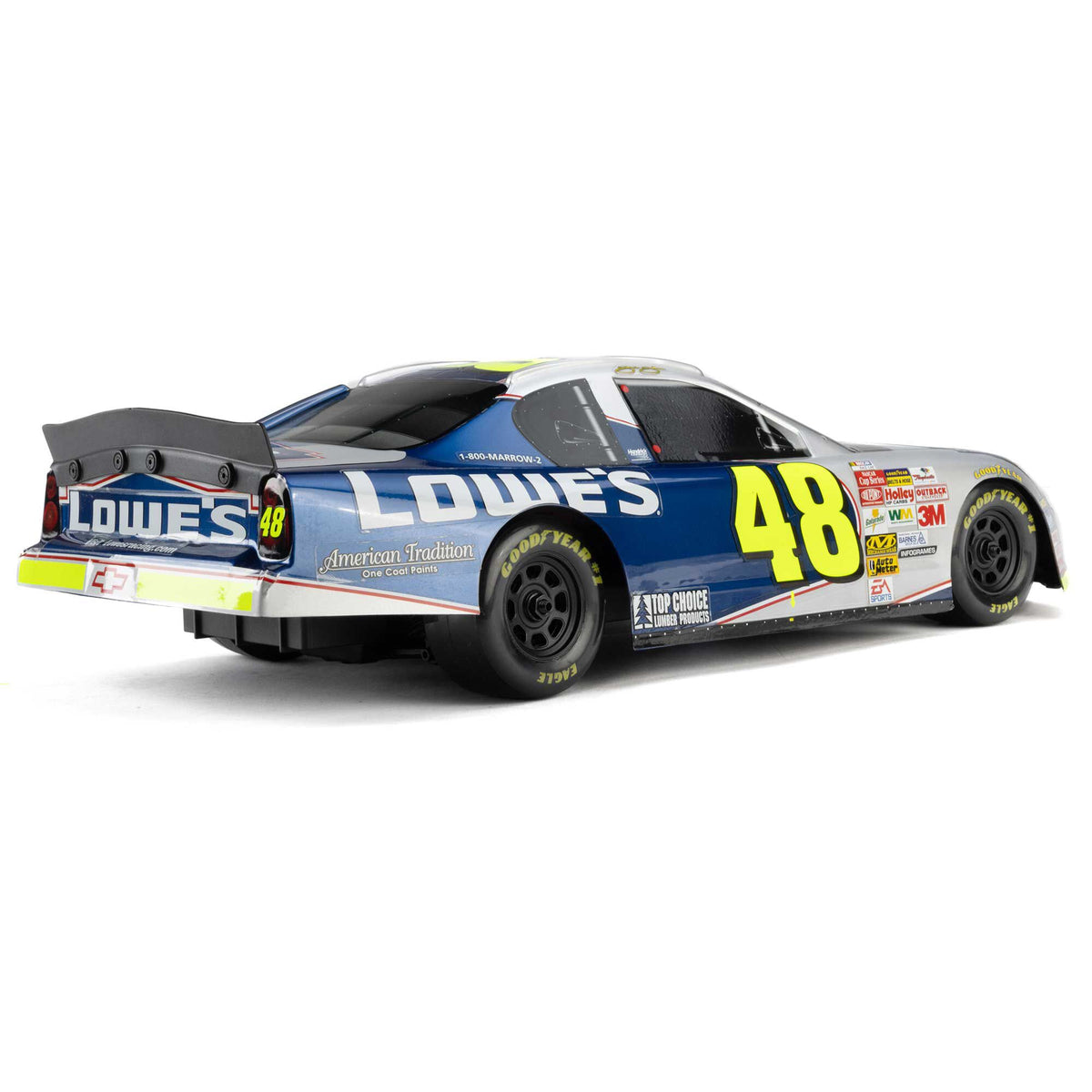 1/12 NASCAR RC Race Car Jimmie Johnson No. 48 Lowes Chevrolet Monte Carlo 2S AWD RTR Brushed On-Road (Battery & Charger Included), Blue