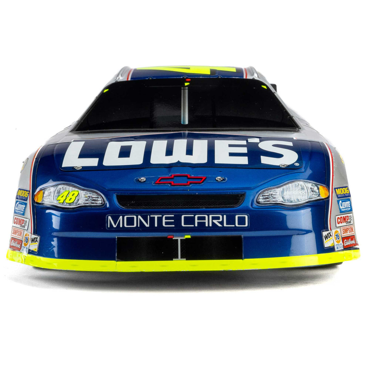 1/12 NASCAR RC Race Car Jimmie Johnson No. 48 Lowes Chevrolet Monte Carlo 2S AWD RTR Brushed On-Road (Battery & Charger Included), Blue
