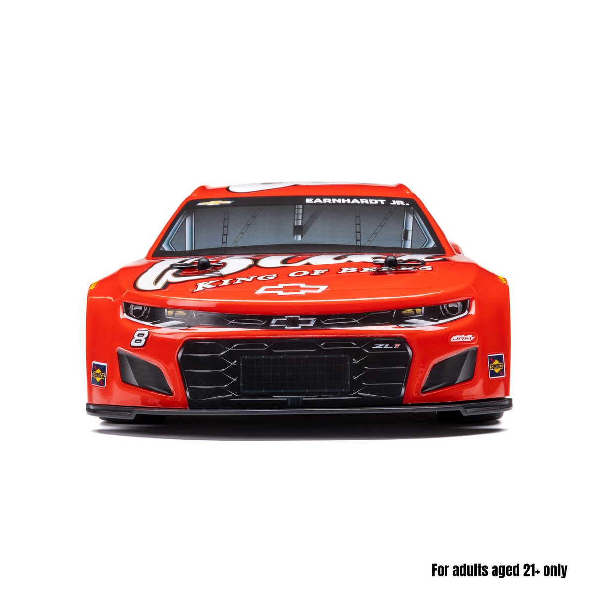 Losi 1/12 NASCAR RC Race Car Dale Earnhardt Jr. No. 8 Budweiser Chevrolet ZL1 2S AWD RTR Brushed On-Road (Battery & Charger Included), Red