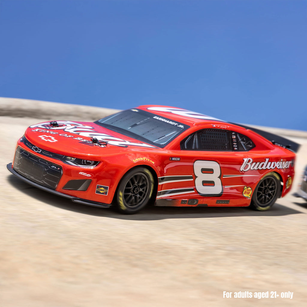 Losi 1/12 NASCAR RC Race Car Dale Earnhardt Jr. No. 8 Budweiser Chevrolet ZL1 2S AWD RTR Brushed On-Road (Battery & Charger Included), Red
