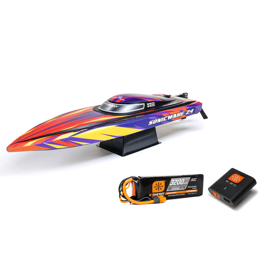 Sonicwake 24" Self-Righting Brushless Deep-V RTR (Battery & Charger Included), Red