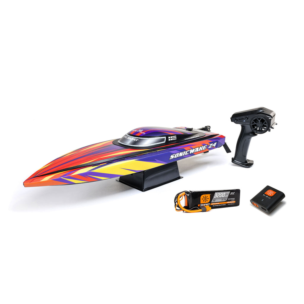 Sonicwake 24" Self-Righting Brushless Deep-V RTR (Battery & Charger Included), Red