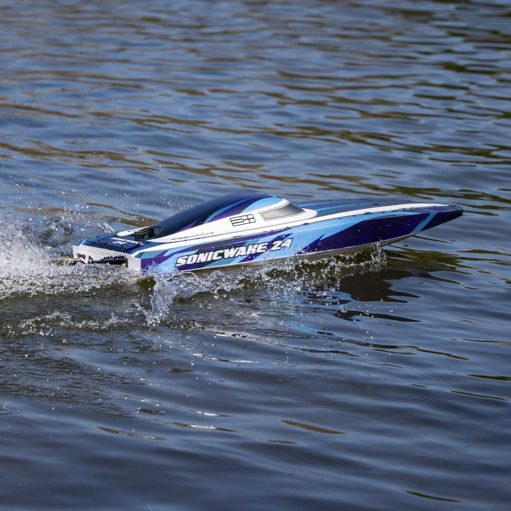 Sonicwake 24" Self-Righting Brushless Deep-V RTR (Battery & Charger Included), Blue